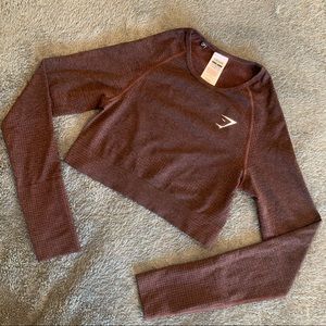Gymshark Vital Seamless Brown Long Sleeve Crop
